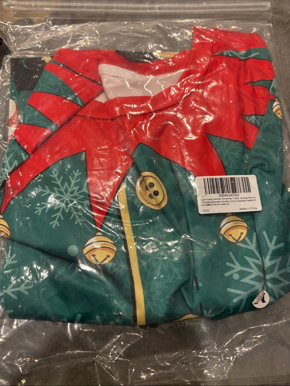 Kids Elf-Themed Holiday Pajama Set - Green & Red